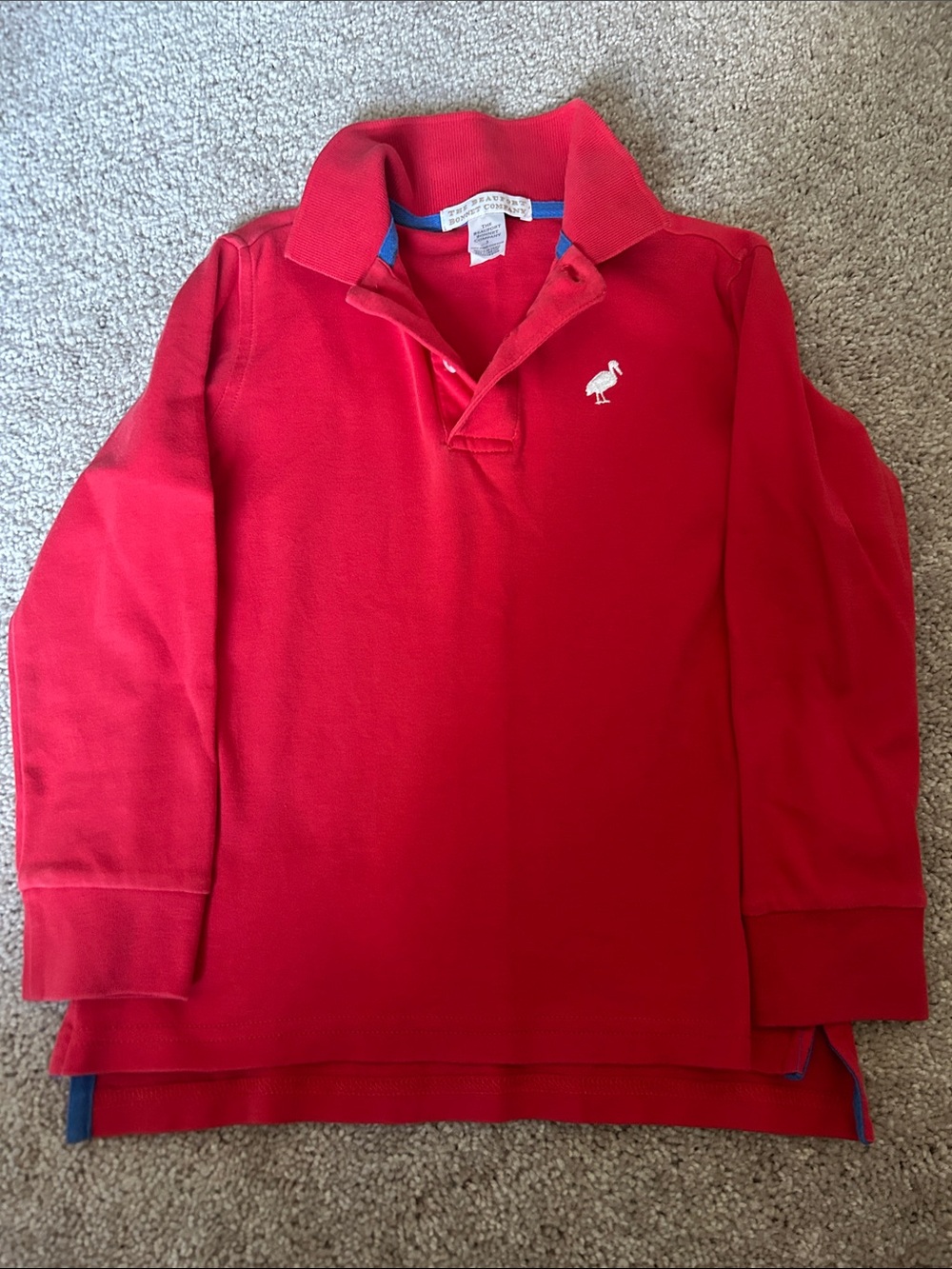 The Beaufort Bonnet Company Kids Red Long-Sleeve Polo with White Logo